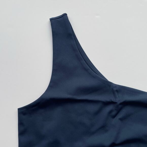 Girlfriend Collective Bianca Sports Bra One Shoulder Skyline Blue Size XL NEW - Picture 2 of 6